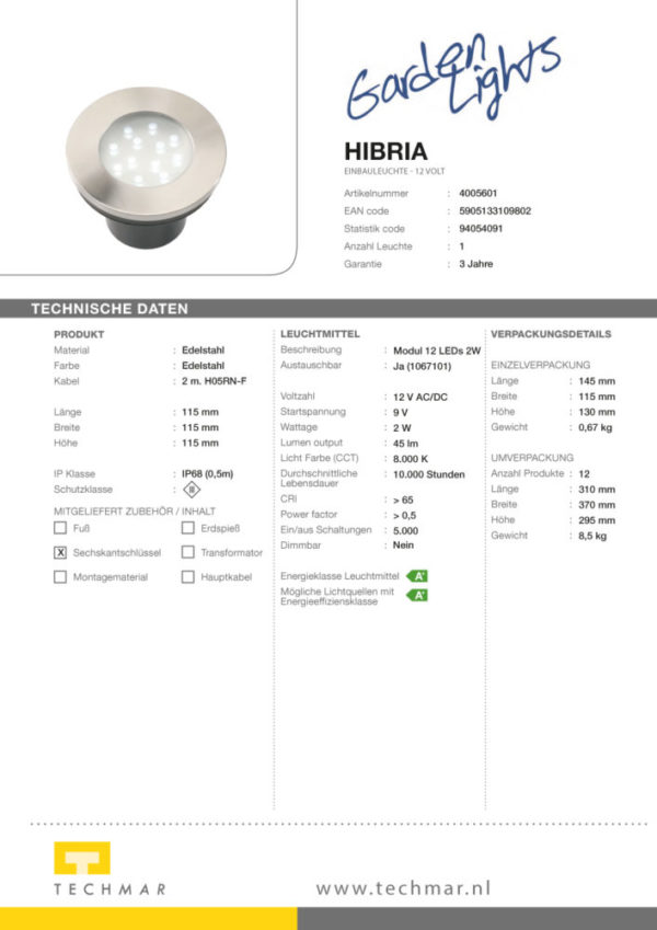 LED Bodeneinbauleuchte Hibria
