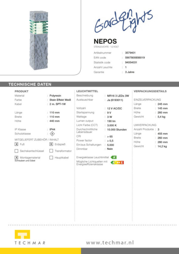 LED Standleuchte Nepos