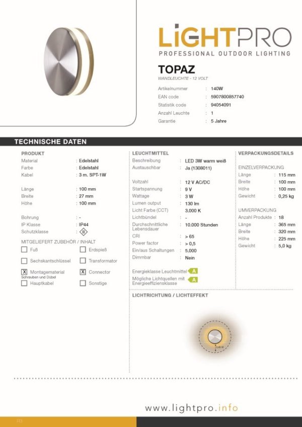 Lightpro-LED-Wandleuchte-Topaz