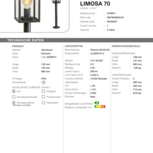 LED Standleuchte Limosa 70